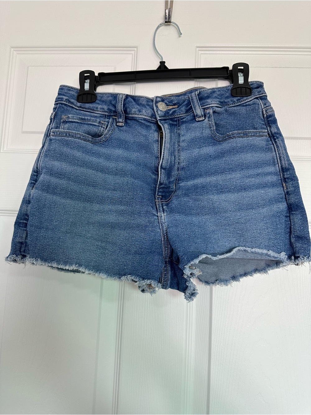 American Eagle Outfitters Light Blue Frayed Hem Denim Shorts
